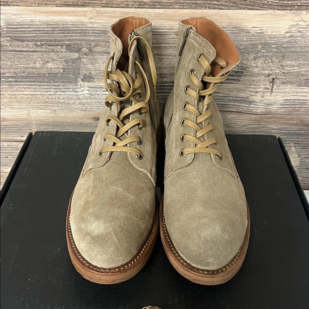 FRYE Bowery Lace Up Suede Boots in Ash NIB
